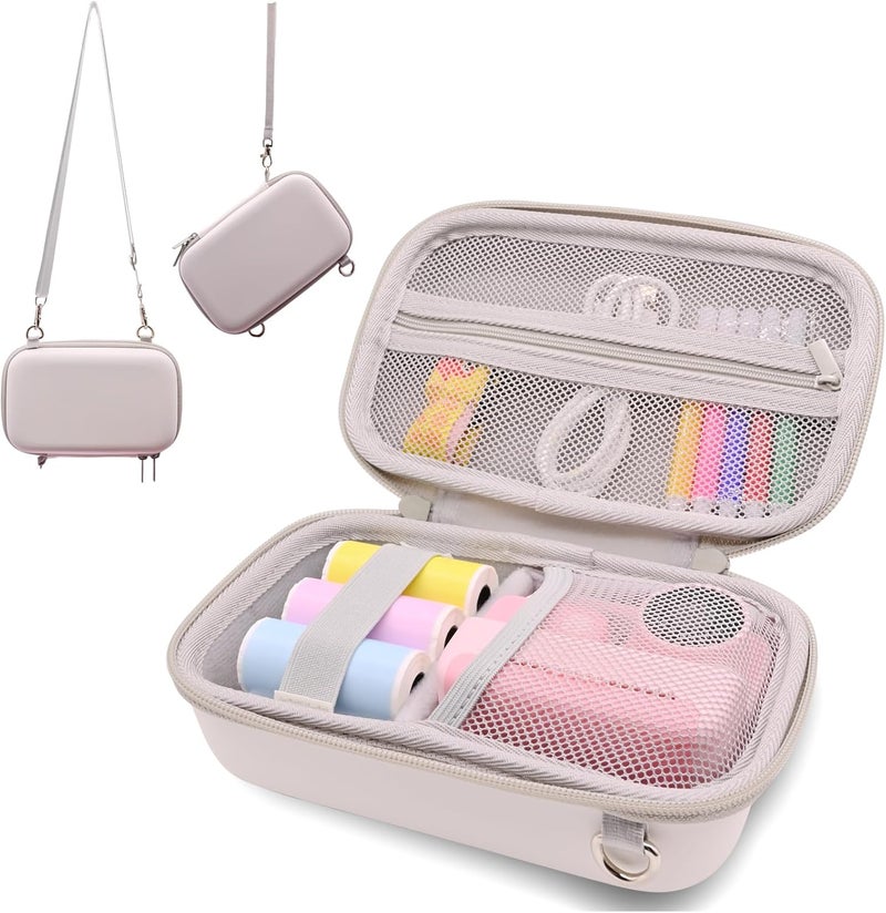 PLEAVEE Instant Print Film Camera Case for Kid Cameras & Digital Video Camera, Hard Storage Holder Organizer Bag Compatible with ESOXOFFORE/Dylanto/Anchioo/MINIBEAR and More (White) - Image 1